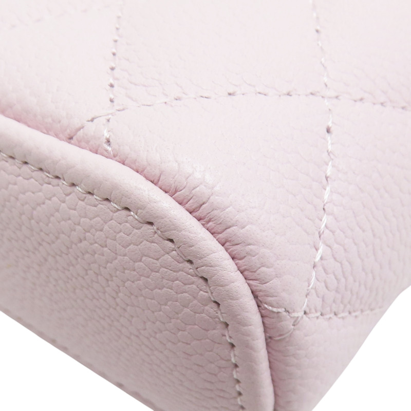 淡粉色 菱格紋 荔枝牛皮 鍊帶肩背包 金釦【CHANEL 香奈兒】 AO2195-10