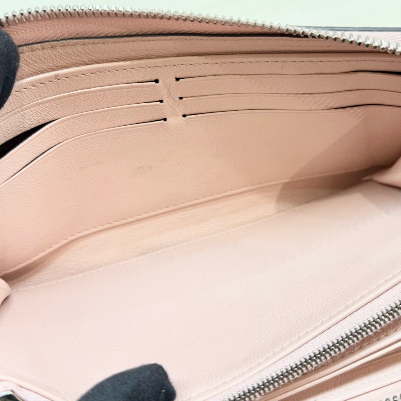 LV粉色牛皮洞洞Mahina Zippy拉鍊長夾/M61868-10