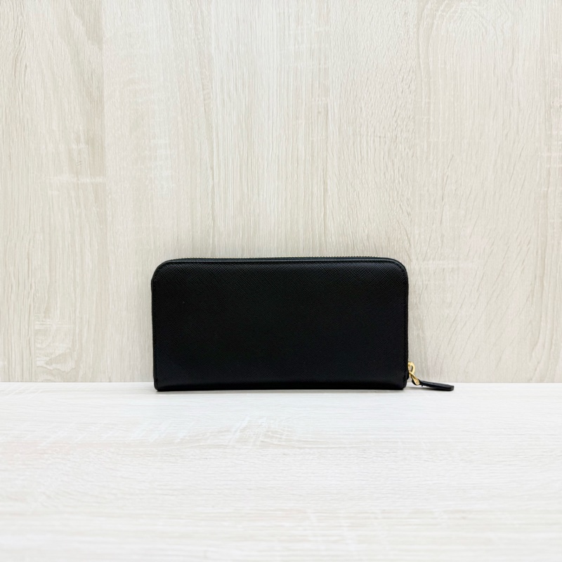 PRADA黑金牛皮ㄇ拉12卡長夾1ML506-1