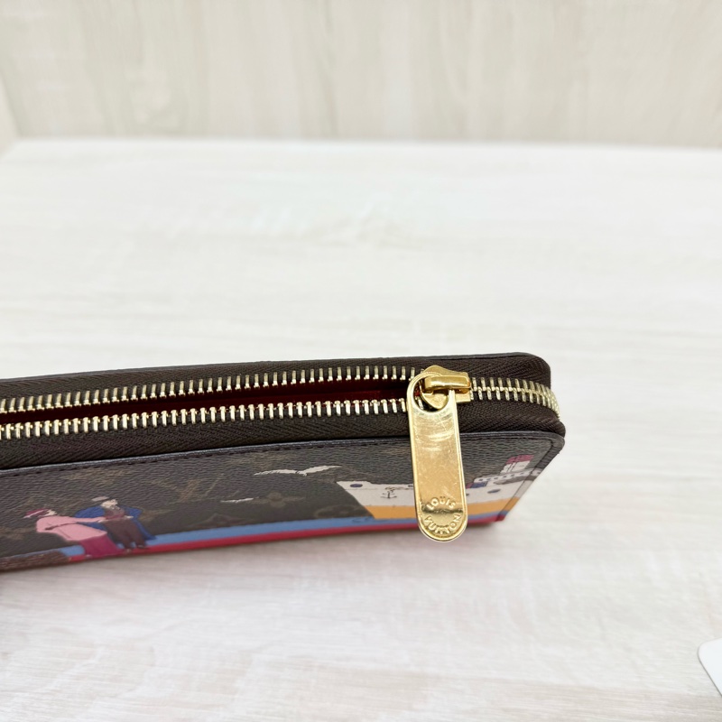 LV原花塗鴉渡輪ZIPPY拉鍊長夾M62135-12