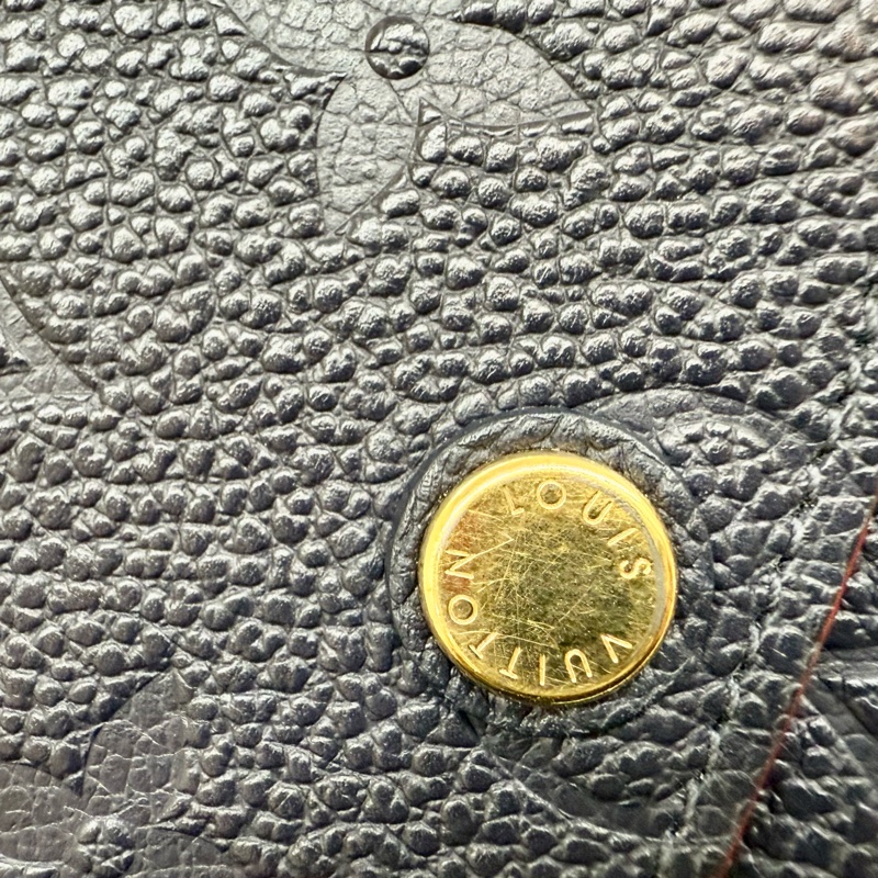 lv海軍藍牛皮壓紋下蓋4卡長夾m69417-12