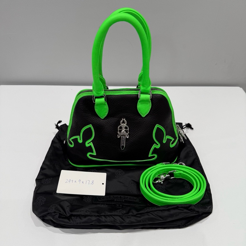 Chrome Hearts 克羅心 黑綠貝殼包-1