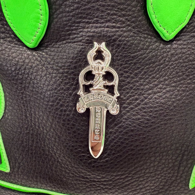 Chrome Hearts 克羅心 黑綠貝殼包-6