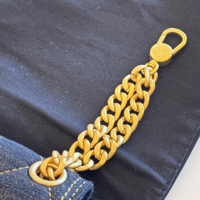 *SHIHNA名牌精品*CHANEL 菱格縫線牛仔布掛腕零錢包-3