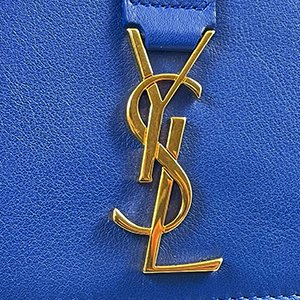 ＊奢華大道國際精品＊【Y099】YSL 藍色牛皮經典LOGOㄇ字拉鍊長夾-6