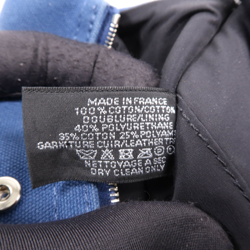 HERMES Swift皮革/棉質Embroidery Logo Camaiueu Pouch銀扣手拿包-12