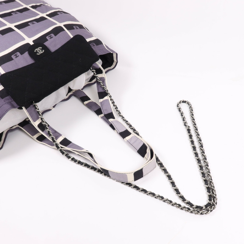 CHANEL 帆布Tote Bag銀扣手挽袋-12
