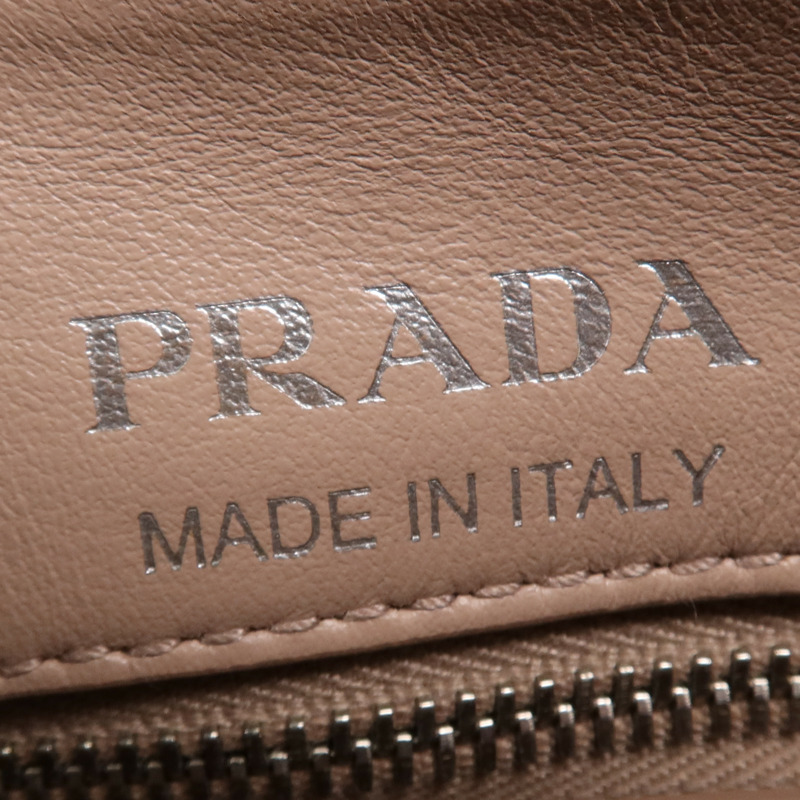 PRADA 牛皮皮革Shoulder Bag銀扣肩背袋-5