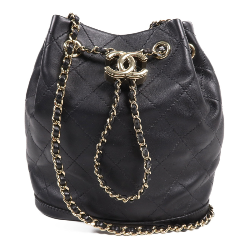 CHANEL 牛皮皮革Chain Shoulder Bag金扣鏈帶肩背袋-0