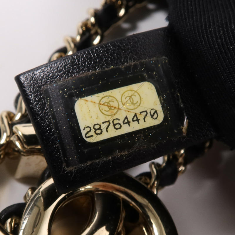 CHANEL 牛皮皮革Chain Shoulder Bag金扣鏈帶肩背袋-6