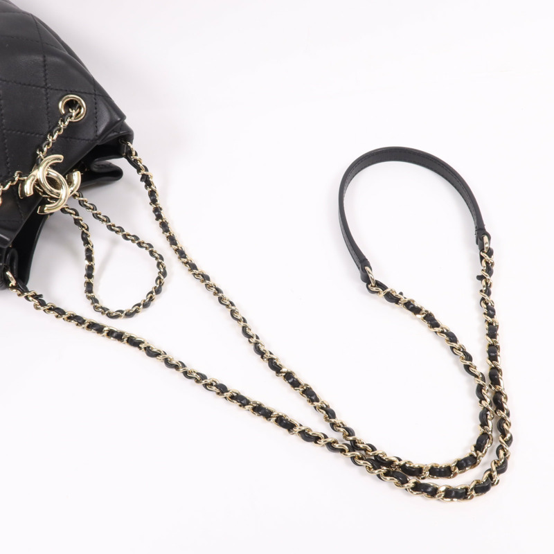 CHANEL 牛皮皮革Chain Shoulder Bag金扣鏈帶肩背袋-14