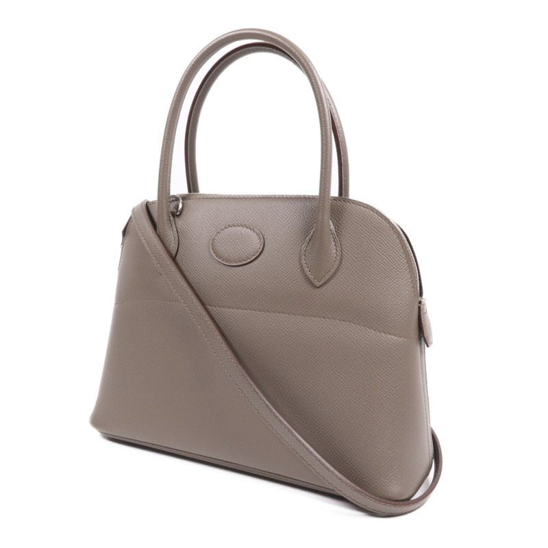 HERMES Epsom皮革Bolide 27銀扣手挽肩背兩用袋Etain-1