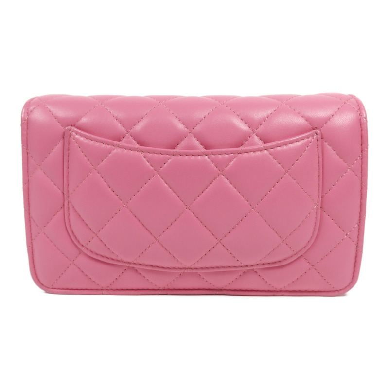 CHANEL 羊皮皮革WOC Wallet On Chain銀扣鏈帶肩背袋-1