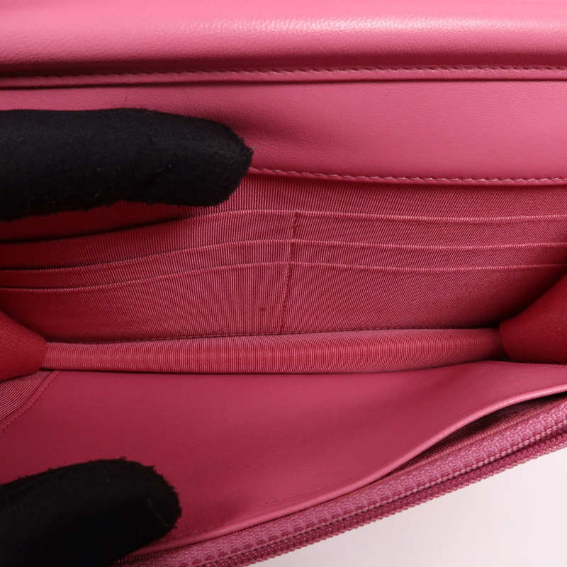 CHANEL 羊皮皮革WOC Wallet On Chain銀扣鏈帶肩背袋-11