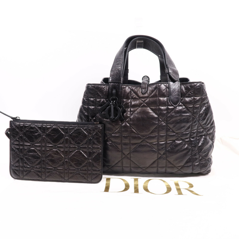 Dior 牛皮皮革Toujours Medium金扣手挽袋-7