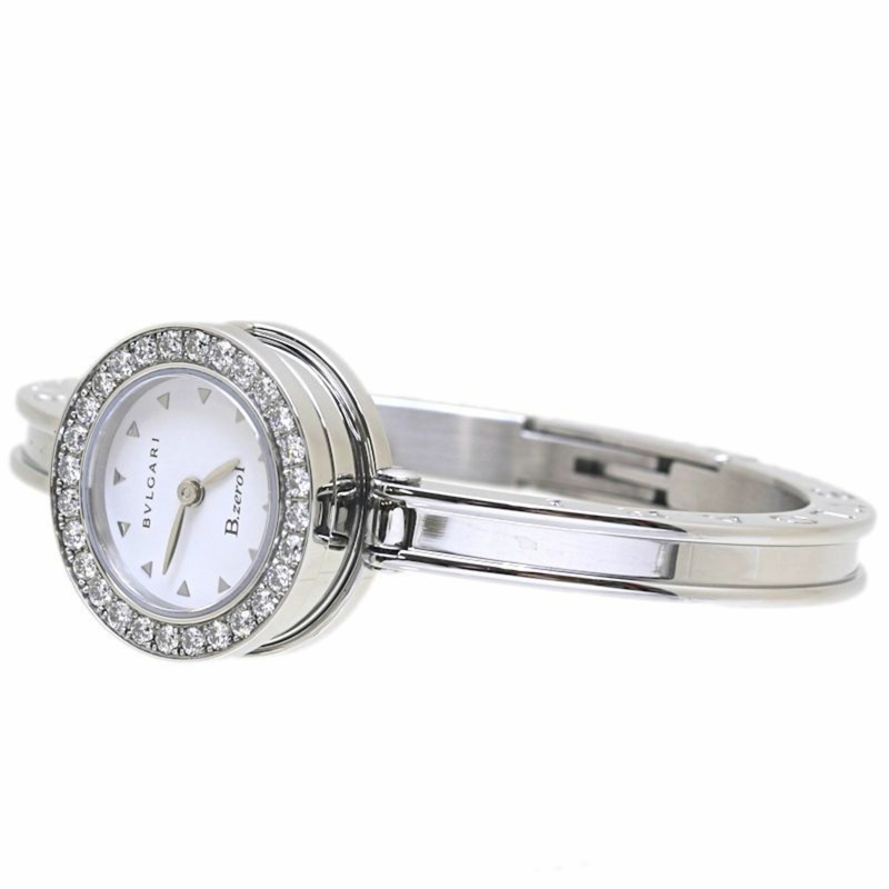 寶格麗 B.zero1 BZ22WSDS BZ22S 女士腕錶，鑲鑽錶圈，小號，不鏽鋼，40174-2