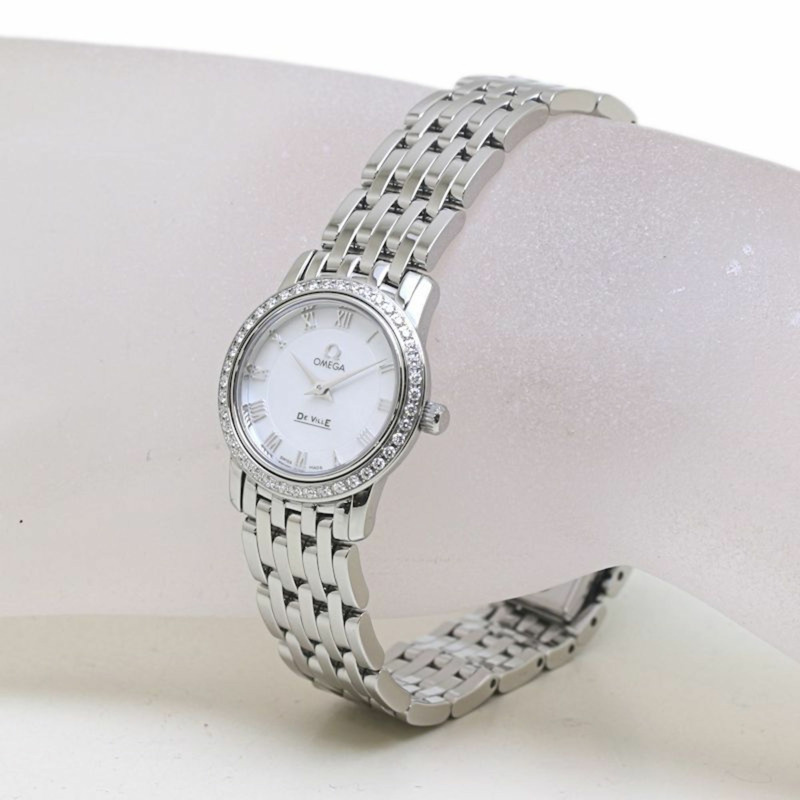 歐米茄碟飛系列尊貴鑲鑽錶圈女士精鋼腕錶 4575.71.00 40161-1