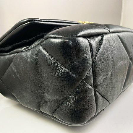 ＊奢華大道國際精品＊【CH0713】CHANEL 黑色羊皮金釦19系列口蓋兩用包 AS1160-9