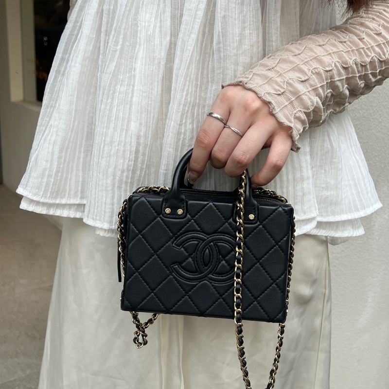 半價折扣 Chanel vanity case 空姐包 大logo 盒子包-14