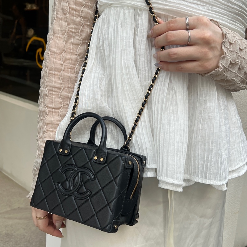 半價折扣 Chanel vanity case 空姐包 大logo 盒子包-15
