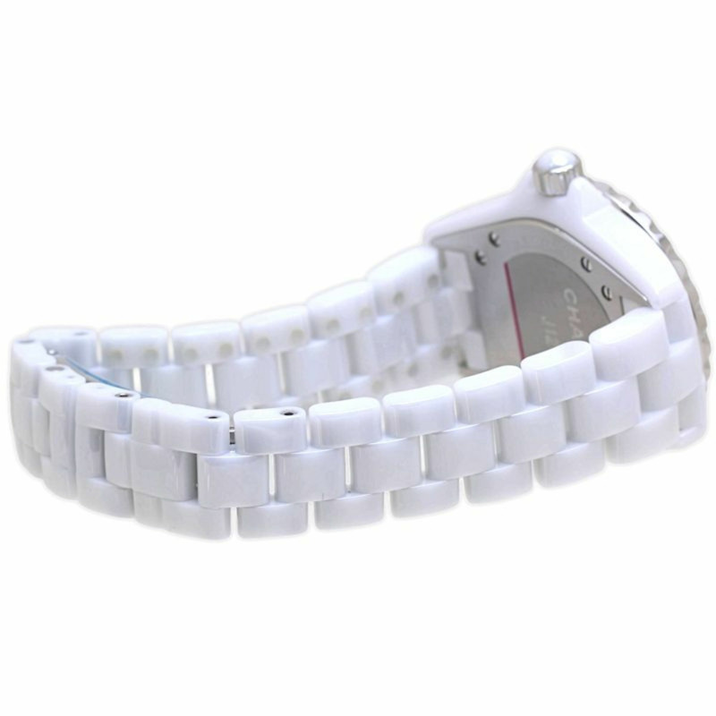 香奈兒 J12 33毫米 8鑽腕錶 H2422 女士白色陶瓷及不鏽鋼腕錶 40159-3