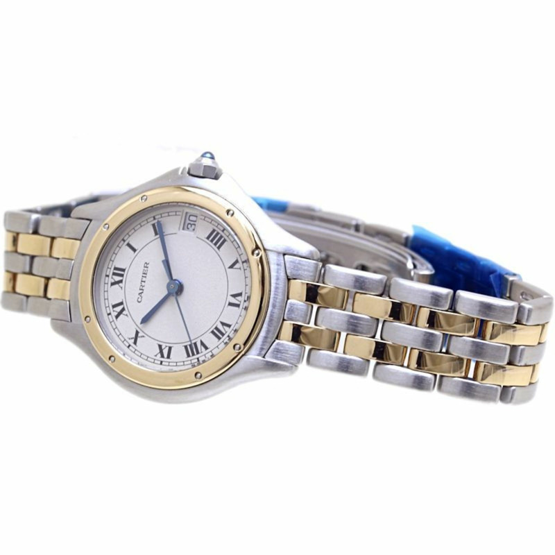 卡地亞 Panthere Cougar SM W35005B6 女士腕錶 18K 黃金 x 精鋼 40172-1