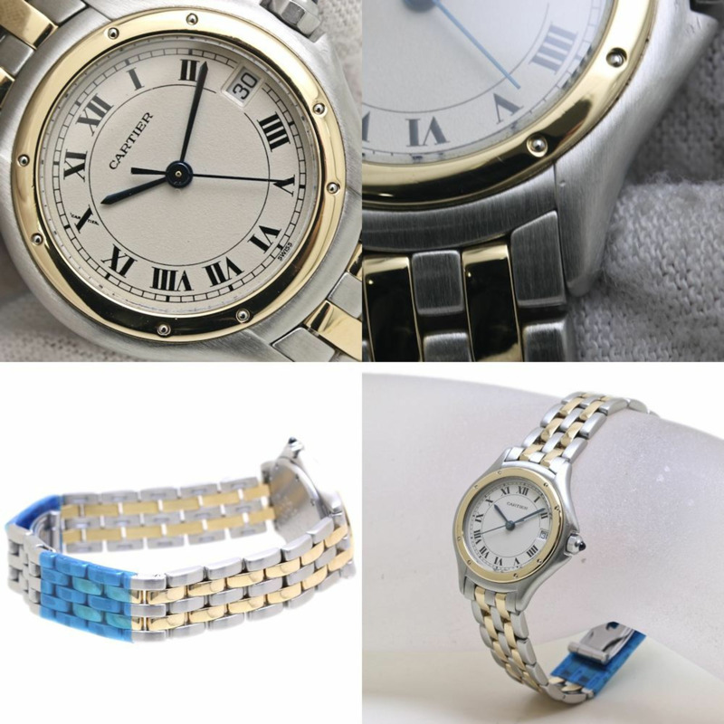 卡地亞 Panthere Cougar SM W35005B6 女士腕錶 18K 黃金 x 精鋼 40172-4