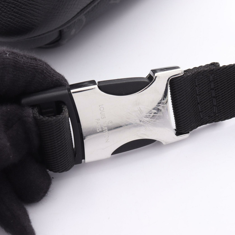 路易威登腰包 M30245 Taigalama 帆布皮革黑色 Noir 二手男士-6