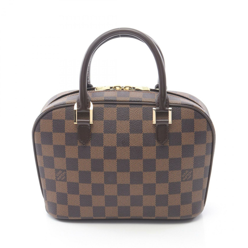 LOUIS VUITTON Saria 迷你手提包 N51286 Damier Ebene 帆布皮革二手女式-0