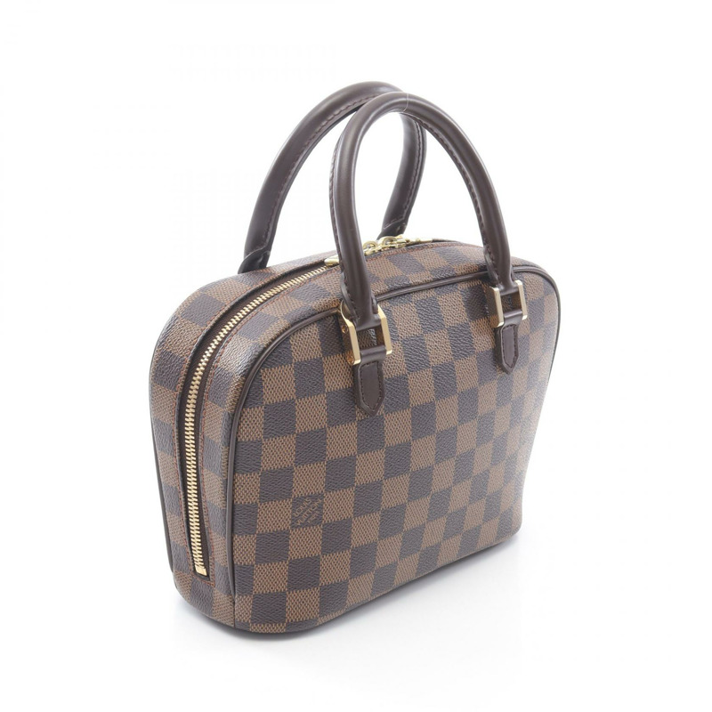 LOUIS VUITTON Saria 迷你手提包 N51286 Damier Ebene 帆布皮革二手女式-1