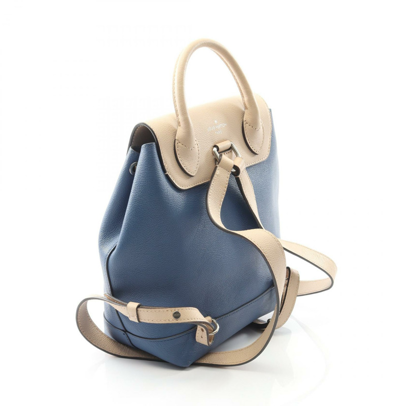 路易威登 Lock me 雙肩包 M41817 皮革 藍色 米色 二手 女士-1