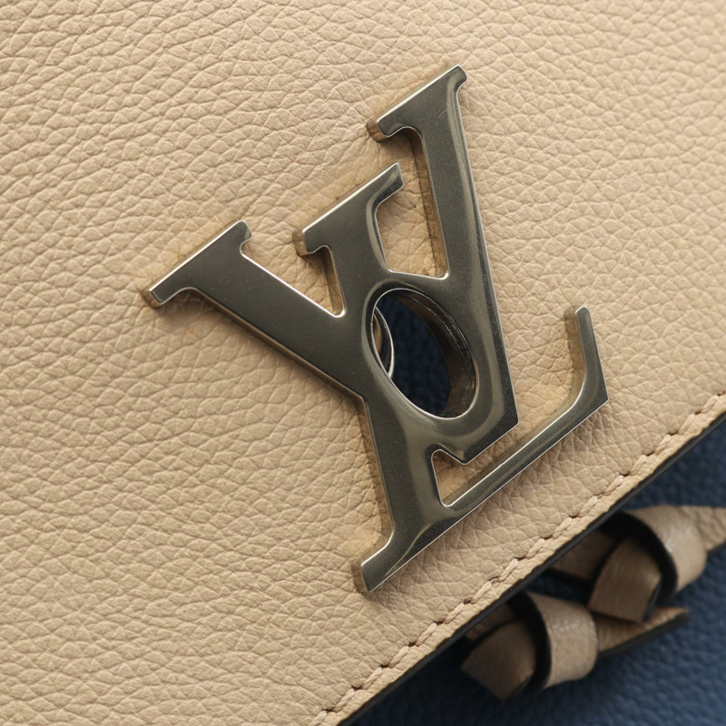 路易威登 Lock me 雙肩包 M41817 皮革 藍色 米色 二手 女士-7