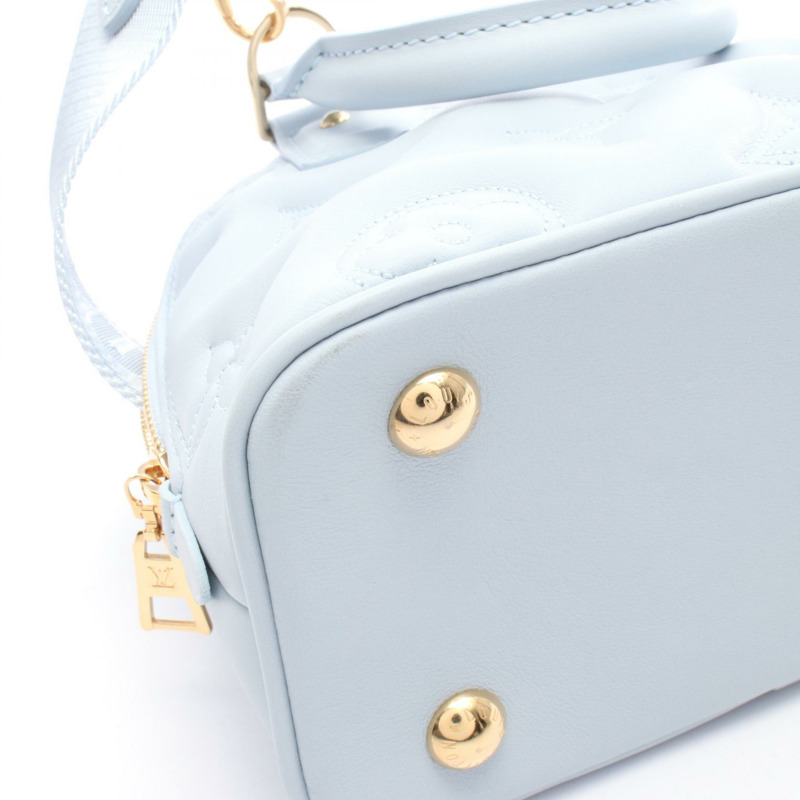 路易威登 Alma Soft BB 肩背斜背包 M59822 皮革 藍色 二手-4