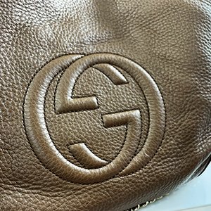＊奢華大道國際精品＊【G1805】GUCCI 棕色牛皮SOHO金鍊流蘇斜背包 308981-8