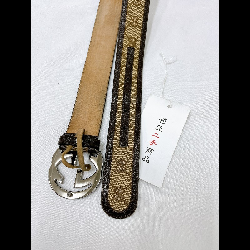莉亞精品♡GUCCI 老花皮帶 二手美品-3