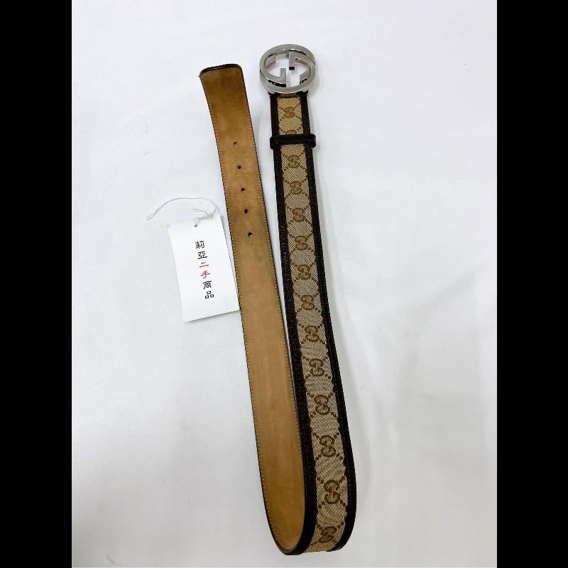 莉亞精品♡GUCCI 老花皮帶 二手美品-5