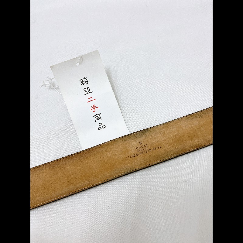 莉亞精品♡GUCCI 老花皮帶 二手美品-7