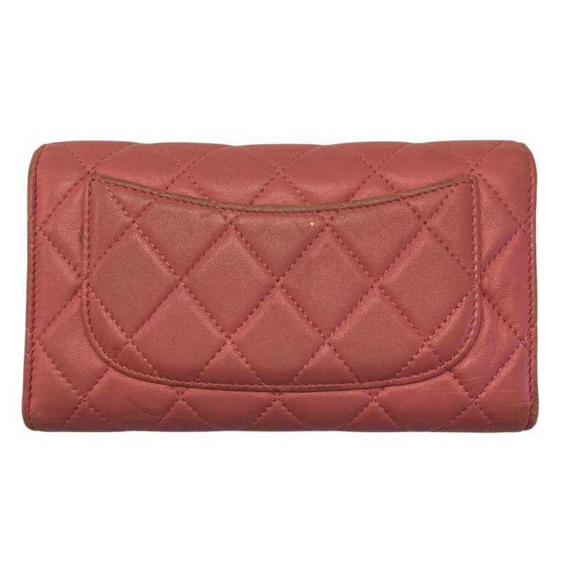 CHANEL 香奈兒 羊皮 長夾 粉色-1
