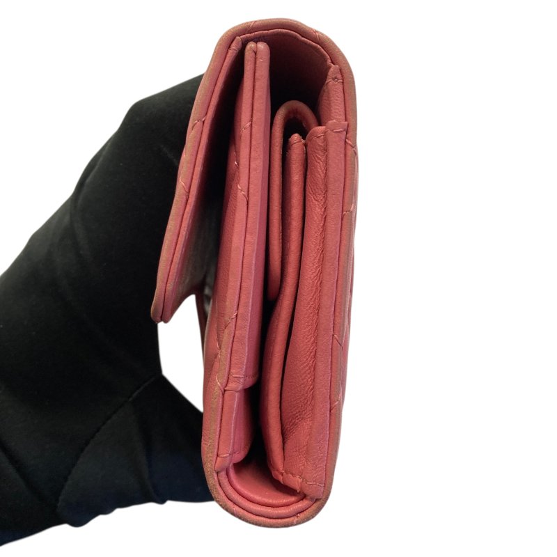 CHANEL 香奈兒 羊皮 長夾 粉色-2