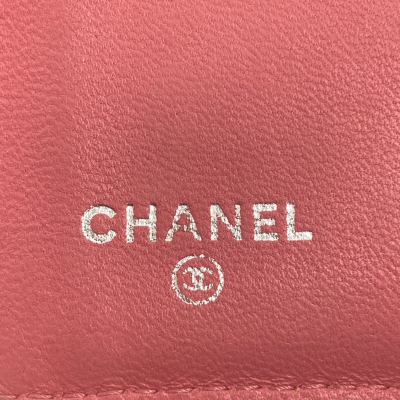 CHANEL 香奈兒 羊皮 長夾 粉色-11