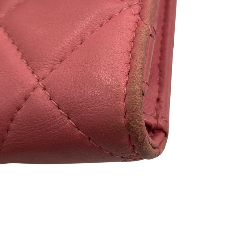 CHANEL 香奈兒 羊皮 長夾 粉色-14