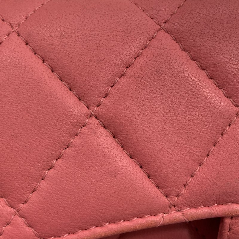 CHANEL 香奈兒 羊皮 長夾 粉色-17