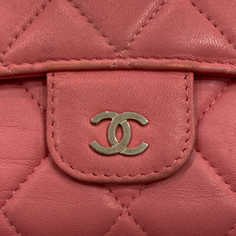 CHANEL 香奈兒 羊皮 長夾 粉色-19