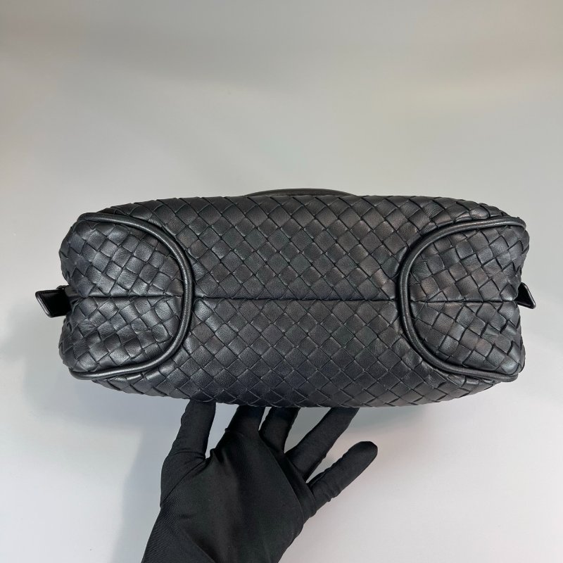 BV 黑編織單肩鍊條包-5