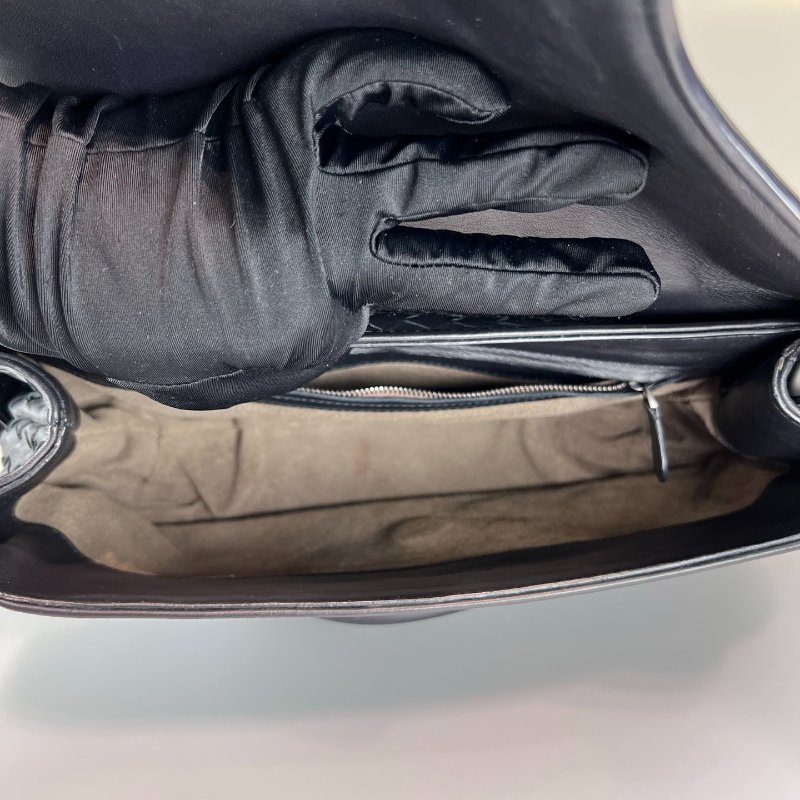 BV 黑編織單肩鍊條包-6