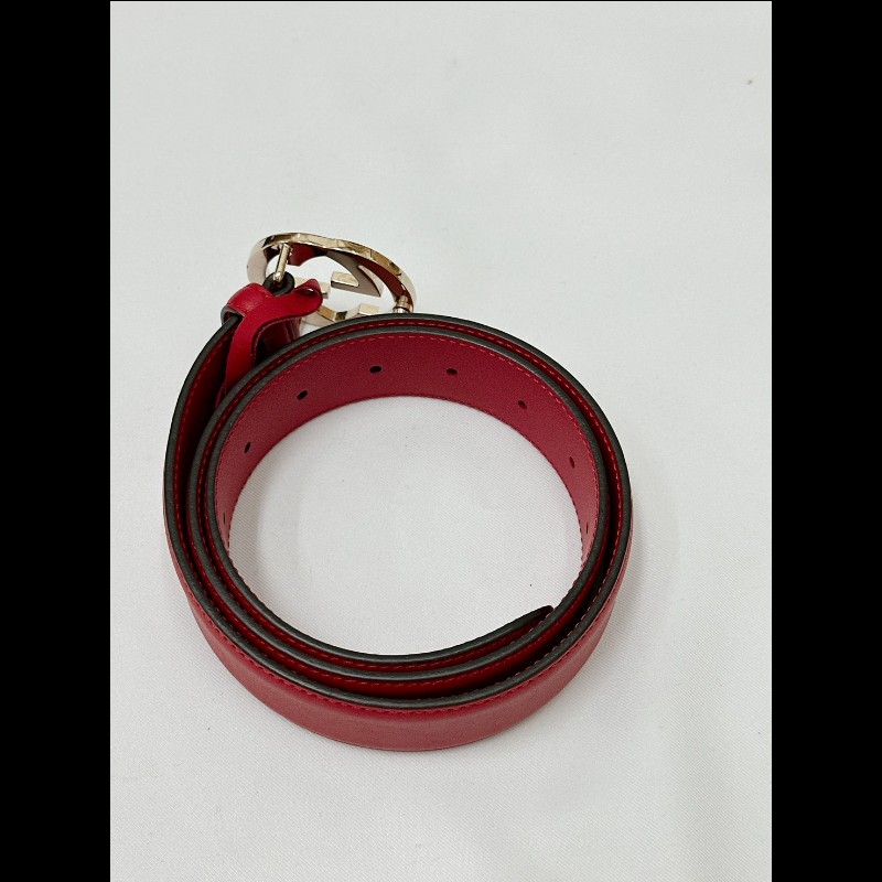 莉亞精品♡Gucci 紅色皮帶 二手美品-1