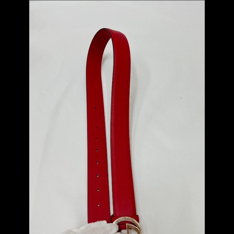 莉亞精品♡Gucci 紅色皮帶 二手美品-7