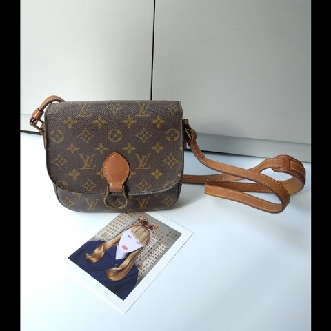 LV老花古董牛鼻斜背包