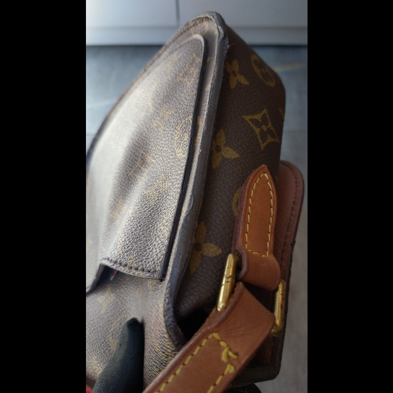 LV老花古董牛鼻斜背包-22
