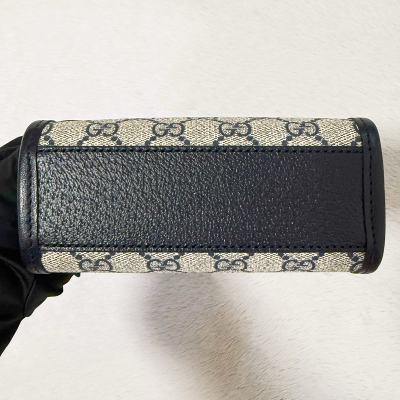 GUCCI Interlocking黑色帆布mini兩用琴譜包-4